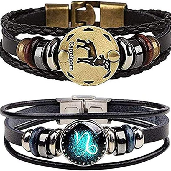 New  Constellation Braided Rope Bracelet - Punk Alloy Leather Bracelet - Picture 4 of 14